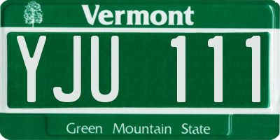 VT license plate YJU111