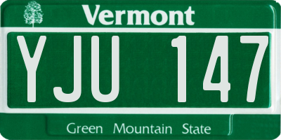 VT license plate YJU147