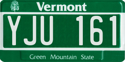 VT license plate YJU161