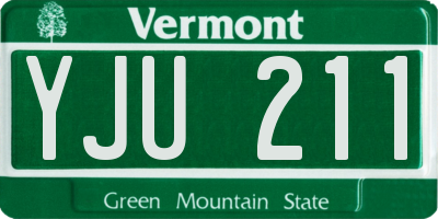 VT license plate YJU211