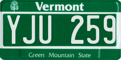 VT license plate YJU259