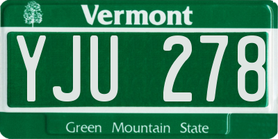 VT license plate YJU278