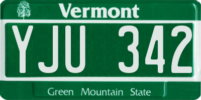 VT license plate YJU342