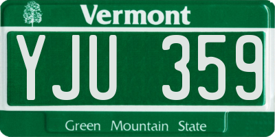 VT license plate YJU359
