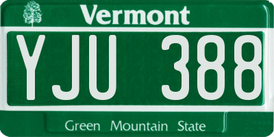 VT license plate YJU388