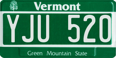 VT license plate YJU520