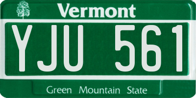 VT license plate YJU561