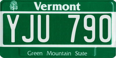 VT license plate YJU790