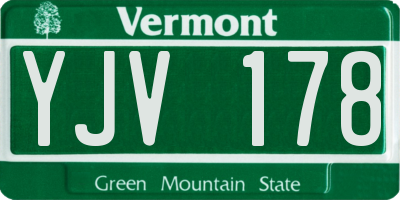 VT license plate YJV178