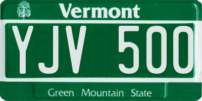 VT license plate YJV500