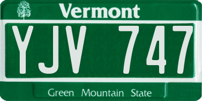 VT license plate YJV747