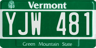 VT license plate YJW481