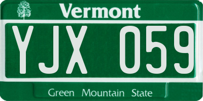 VT license plate YJX059