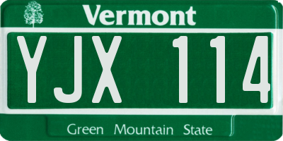 VT license plate YJX114