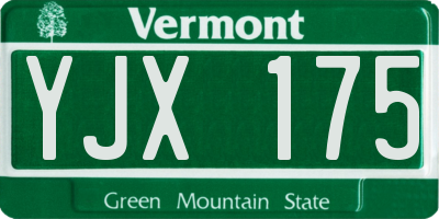 VT license plate YJX175