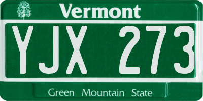 VT license plate YJX273