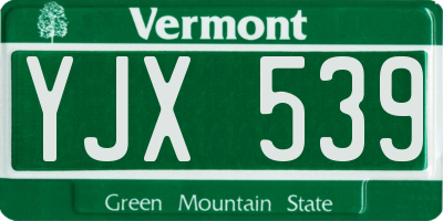 VT license plate YJX539