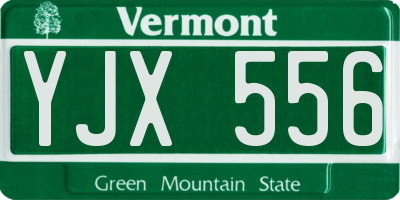 VT license plate YJX556