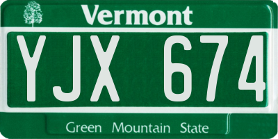VT license plate YJX674