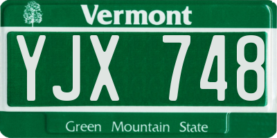 VT license plate YJX748