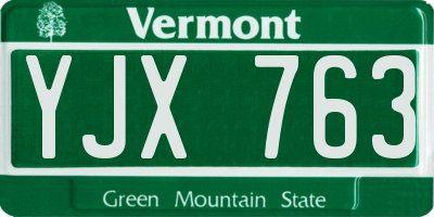 VT license plate YJX763