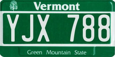 VT license plate YJX788