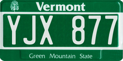 VT license plate YJX877