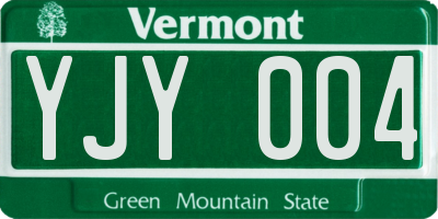 VT license plate YJY004