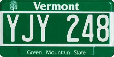 VT license plate YJY248