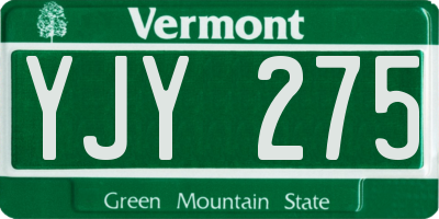 VT license plate YJY275