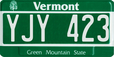 VT license plate YJY423