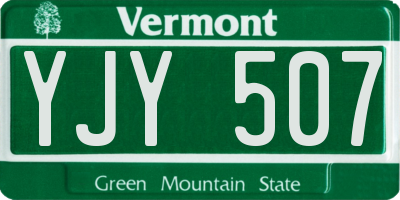 VT license plate YJY507