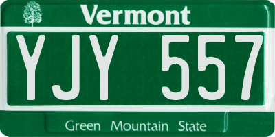 VT license plate YJY557