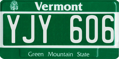 VT license plate YJY606