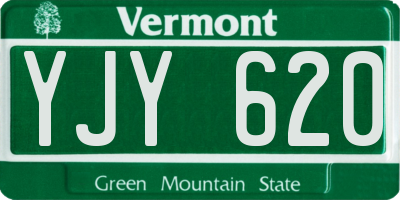 VT license plate YJY620