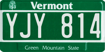 VT license plate YJY814