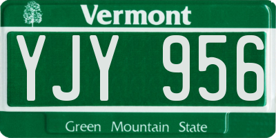 VT license plate YJY956