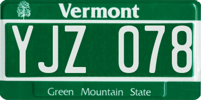 VT license plate YJZ078
