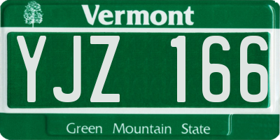 VT license plate YJZ166