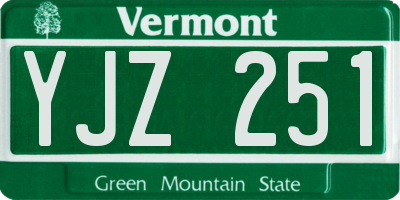 VT license plate YJZ251
