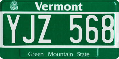 VT license plate YJZ568