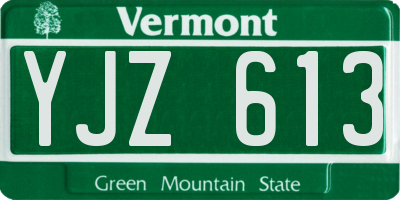 VT license plate YJZ613