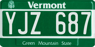 VT license plate YJZ687