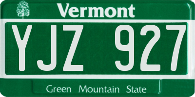 VT license plate YJZ927