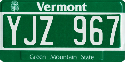 VT license plate YJZ967