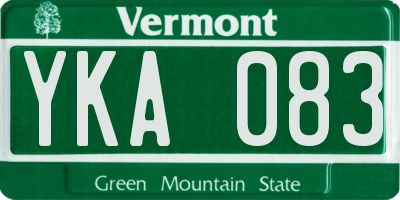 VT license plate YKA083