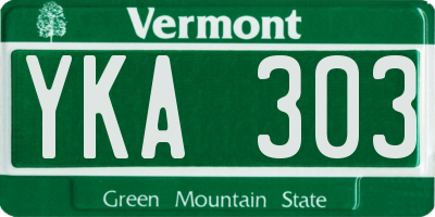 VT license plate YKA303
