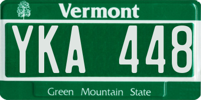 VT license plate YKA448
