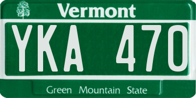 VT license plate YKA470