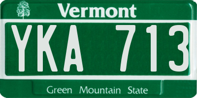 VT license plate YKA713